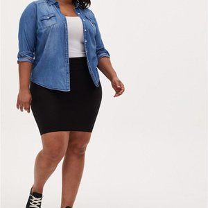 Black Knit Foldover Pencil Skirt Torrid